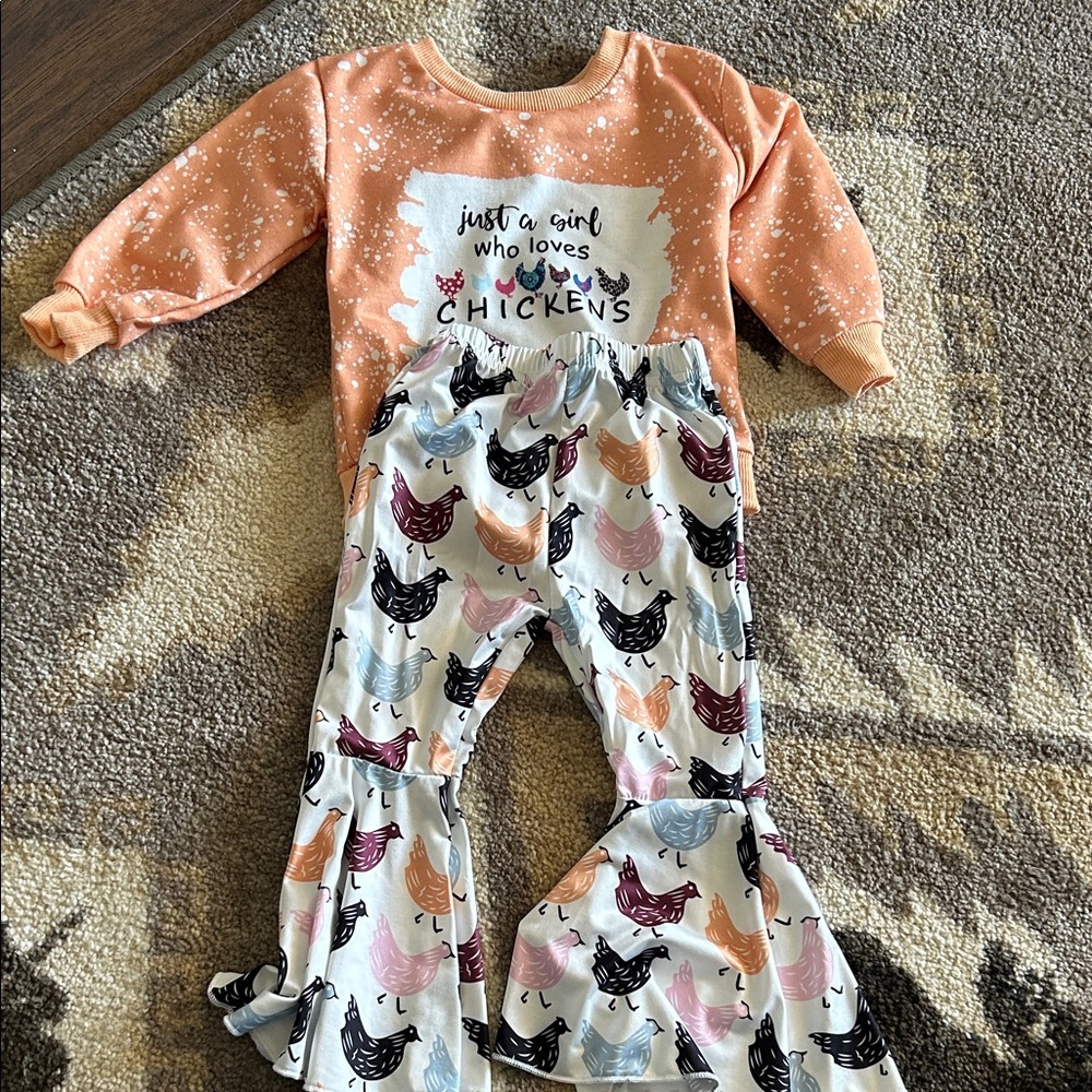 Cute Chicken Print Outfit for Kids